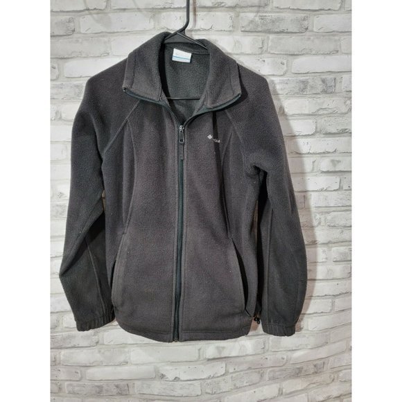 Columbia Womens Fleece Sweater Jacket Size M Full Zip Black‎ Medium - Picture 1 of 7